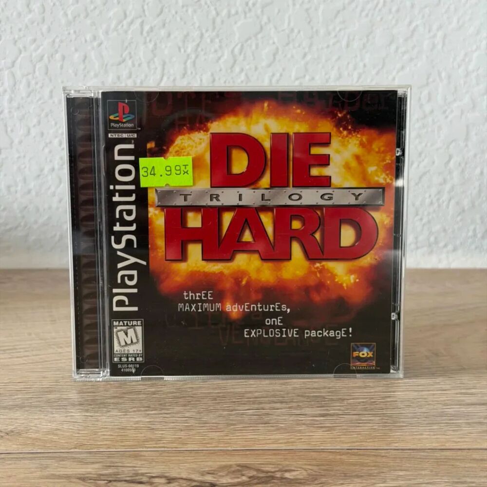 Die Hard Trilogy PS1 PlayStation 1 Complete CIB Black Label Reg Card + Receipt